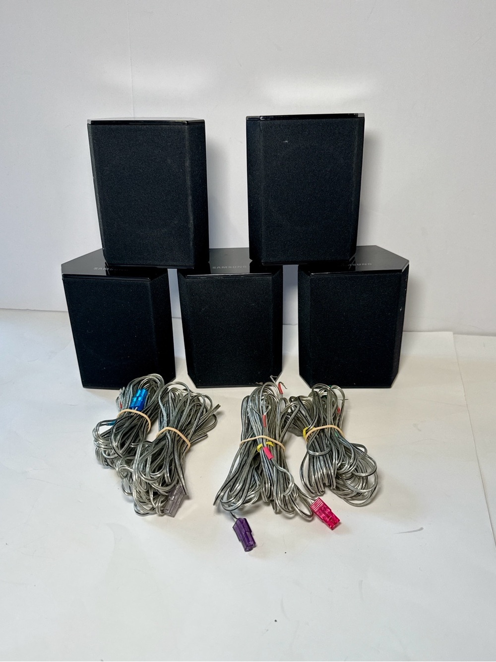 Samsung Home Theater Speakers Set 5 Piece Surround Sound Wired Speakers Black